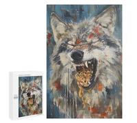 Rompecabezas para Adultos 1000 PCS Funny Angry Gray Wolf Food Rompecabezas para Adultos Juguetes Antiestrés Mejora La Memoria Regalos De Cumpleaños Y Únicos 1000 PCS