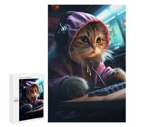 Rompecabezas para Adultos 1000 PCS Gamer Cat Rompecabezas para Adolescentes Juegos Relajantes Regalos para Mujeres Cumpleaños Y Navidad 1000 PCS