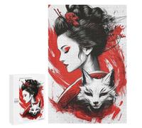 Rompecabezas para Adultos 1000 PCS Geisha and Fox Rompecabezas para Adultos Juego Práctico Mejora La Memoria Regalos para Amigos Y Familiares 1000 PCS