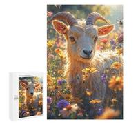 Rompecabezas para Adultos 1000 PCS Goat in A Flower Field Rompecabezas para Adultos Juegos Divertidos Decoración Desafiante De Completar 1000 PCS