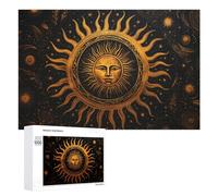 Rompecabezas para Adultos 1000 PCS Golden Celestial Sun Art Print Rompecabezas para Adultos Juguete Decoración De Pared Regalos para Mujeres Gran Regalo para Juegos 1000 PCS