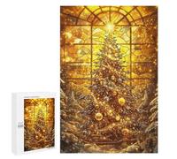 Rompecabezas para Adultos 1000 PCS Golden Christmas Tree Rompecabezas para Adultos Juegos Relajantes Mejora La Memoria Cumpleaños Y Navidad 1000 PCS