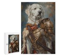 Rompecabezas para Adultos 1000 PCS Golden Retriever Knight Armor -2 Rompecabezas para Adultos, Divertidos Y con Humor para Cumpleaños, Navidad, Regalos De Cumpleaños 1000 PCS