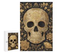 Rompecabezas para Adultos 1000 PCS Golden Skull Artwork Rompecabezas para Adultos, Divertidos Y con Humor para Cumpleaños, Navidad, Regalos De Cumpleaños 1000 PCS