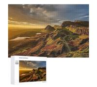 Rompecabezas para Adultos 1000 PCS Golden Sunset on Rocky Mountains Rompecabezas para Adultos Juegos Divertidos Pero Regalos Divertidos Y Humorísticos para Amigos Y Familiares 1000 PCS