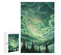 Rompecabezas para Adultos 1000 PCS Green Sky Mountain Landscape Rompecabezas para Adultos Juegos Relajantes Una Obra De Arte Regalo De Cumpleaños, Regalos, 1000 PCS