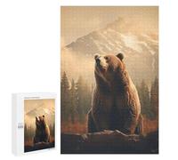 Rompecabezas para Adultos 1000 PCS Grizzly Bear Art Mountains Rompecabezas para Adultos Juguetes Antiestrés Decoración del Hogar Cumpleaños Y Navidad 1000 PCS