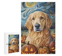 Rompecabezas para Adultos 1000 PCS Halloween Pumpkin Dog Art Print-2 Rompecabezas para Adultos Desafío Difícil Rompecabezas Desafiante Juegos Familiares De Ingenio 1000 PCS