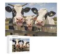 Rompecabezas para Adultos 1000 PCS Happy Cows Behind Fence Rompecabezas para Adultos Juegos Divertidos Pero Regalos Divertidos Y Humorísticos para Amigos Y Familiares 1000 PCS