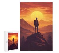 Rompecabezas para Adultos 1000 PCS Hiking Mountain Vintage Rompecabezas para Adultos Juegos Relajantes Mejora La Memoria Cumpleaños Y Navidad 1000 PCS