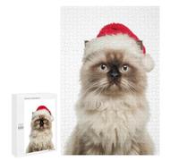 Rompecabezas para Adultos 1000 PCS Himalayan Cat with Santa Hat Portrait Rompecabezas para Adolescentes Juego De Ingenio Análisis Y Lógica 1000 PCS