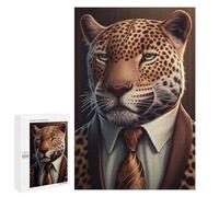 Rompecabezas para Adultos 1000 PCS Jaguar Suit Animal Juego De Rompecabezas para Ejercitar La Mente Corte De Precisión Interacción Entre Padres E Hijos 1000 PCS