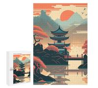 Rompecabezas para Adultos 1000 PCS Japan Landscape Painting Rompecabezas para Adultos Juegos Relajantes Mejora La Memoria Cumpleaños Y Navidad 1000 PCS