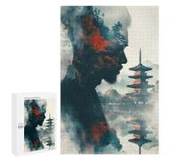 Rompecabezas para Adultos 1000 PCS Japanese Pagoda Double Exposure Rompecabezas para Adultos Juegos Relajantes Mejora La Memoria Cumpleaños Y Navidad 1000 PCS