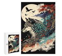 Rompecabezas para Adultos 1000 PCS Japanese Wolf Rompecabezas para Adultos Juegos Familiares Regalo De Cumpleaños Regalos De Cumpleaños 1000 PCS