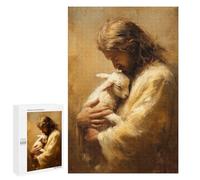 Rompecabezas para Adultos 1000 PCS Jesus Holding Lamb Painting-5 Rompecabezas para Adultos Actividades Familiares Entrena Tu Cerebro Y Tus Manos Juego De Desafío Único 1000 PCS