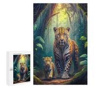 Rompecabezas para Adultos 1000 PCS Jungle Jaguar Family Rompecabezas para Adultos Juegos Divertidos Decoración Desafiante De Completar 1000 PCS