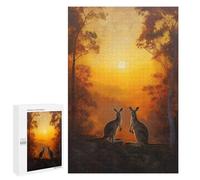 Rompecabezas para Adultos 1000 PCS Kangaroo Forest Sunset Rompecabezas para Adolescentes Ensamblaje De Patrones Interacción Entre Padres E Hijos Hermoso Juego De Diseño 1000 PCS