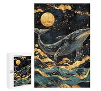 Rompecabezas para Adultos 1000 PCS Kintsugi Whale Under Moon Rompecabezas para Adultos Juego Práctico Mejora La Memoria Regalos para Amigos Y Familiares 1000 PCS