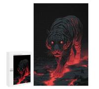 Rompecabezas para Adultos 1000 PCS Lava Tiger with Red Glowing Eyes Rompecabezas para Adultos Juego Práctico Mejora La Memoria Regalos para Amigos Y Familiares 1000 PCS
