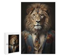Rompecabezas para Adultos 1000 PCS Lion in Boho Suit Rompecabezas para Adultos Juegos Familiares Corte De Precisión Cumpleaños Y Navidad 1000 PCS