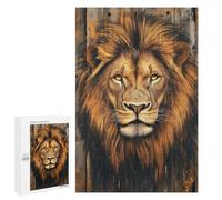 Rompecabezas para Adultos 1000 PCS Lion Portrait on Wood Bold Safari Animal Portrait Rompecabezas para Adultos Juegos Relajantes Difícil Regalos para Amigos Y Familiares 1000 PCS