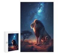 Rompecabezas para Adultos 1000 PCS Lion Under The Milky Way Rompecabezas para Adultos Juegos Relajantes Mejora La Memoria Difícil Y Desafiante 1000 PCS
