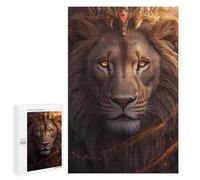 Rompecabezas para Adultos 1000 PCS Lion with Crown Portrait Rompecabezas para Adultos Juegos Relajantes Mejora La Memoria Difícil Y Desafiante 1000 PCS