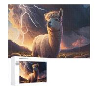 Rompecabezas para Adultos 1000 PCS Llama in Lightning Storm-1 Rompecabezas para Adultos Juegos Relajantes Una Obra De Arte Regalo De Cumpleaños, Regalos, 1000 PCS