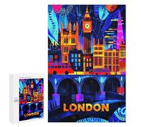 Rompecabezas para Adultos 1000 PCS London Neon Nights - Vibrant Cityscape Art Rompecabezas para Adolescentes Juego De Ingenio Análisis Y Lógica 1000 PCS