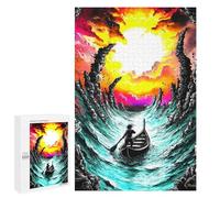 Rompecabezas para Adultos 1000 PCS Lone Voyager - Surreal Stormy Sea Fantasy Art Juego De Rompecabezas para Ejercitar La Mente Corte De Precisión Interacción Entre Padres E Hijos 1000 PCS