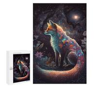 Rompecabezas para Adultos 1000 PCS Magical Fox in Starry Night -2 Rompecabezas para Adolescentes Desafío Educativo para Aliviar El Estrés Cumpleaños 1000 PCS
