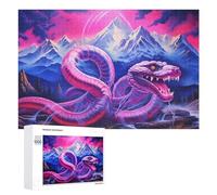 Rompecabezas para Adultos 1000 PCS Magical Serpent in A Fantasy Landscape Rompecabezas para Adultos Juegos Divertidos Pero Regalos Divertidos Y Humorísticos para Amigos Y Familiares 1000 PCS