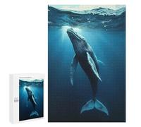 Rompecabezas para Adultos 1000 PCS Majestic Humpback Whale Rompecabezas para Adultos Juegos Divertidos Decoración Desafiante De Completar 1000 PCS