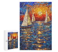 Rompecabezas para Adultos 1000 PCS Maritime Mosaic Sunset Juego De Rompecabezas para Ejercitar La Mente Corte De Precisión Interacción Entre Padres E Hijos 1000 PCS