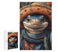 Rompecabezas para Adultos 1000 PCS Mexican Lizard in Hat Rompecabezas para Adolescentes: Mejora La Memoria, Entrena Tu Cerebro Y Tus Manos. Regalos para Reducir El Estrés 1000 PCS
