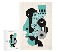 Rompecabezas para Adultos 1000 PCS Minimalist Abstract Face - Modern Geometric Art Rompecabezas para Adultos Juego Práctico Mejora La Memoria Regalos para Amigos Y Familiares 1000 PCS