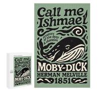 Rompecabezas para Adultos 1000 PCS Moby Dick Book Cover Art Rompecabezas para Adultos Juegos Relajantes Mejora La Memoria Difícil Y Desafiante 1000 PCS