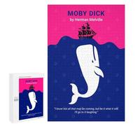 Rompecabezas para Adultos 1000 PCS Moby Dick Minimalist Book Cover Rompecabezas para Adultos Juego Práctico Mejora La Memoria Regalos para Amigos Y Familiares 1000 PCS