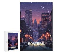 Rompecabezas para Adultos 1000 PCS Montreal Canada Winter Cityscape Rompecabezas Juegos Relajantes Análisis Y Lógica Cumpleaños Y Navidad 1000 PCS