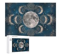 Rompecabezas para Adultos 1000 PCS Moon Phases Mandala Art Print Rompecabezas para Adultos Juego Familiar Regalos para Mujeres Regalo De Cumpleaños, Regalos, 1000 PCS