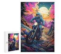 Rompecabezas para Adultos 1000 PCS Motorcycle Adventure in Mountains Rompecabezas para Adolescentes Juego De Ingenio Carrera De Velocidad De Manos Regalos De Cumpleaños Y Únicos 1000 PCS
