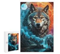 Rompecabezas para Adultos 1000 PCS Mystical Moon Lone Wolf Rompecabezas para Adultos Juegos Relajantes Mejora La Memoria Cumpleaños Y Navidad 1000 PCS