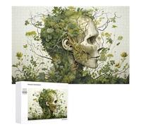 Rompecabezas para Adultos 1000 PCS Nature's Reclamation Skull Overgrown with Plants Rompecabezas para Adultos Juguetes Antiestrés Decoración del Hogar Cumpleaños Y Navidad 1000 PC