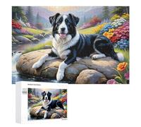 Rompecabezas para Adultos 1000 PCS Nature's Serenity Dog by The Stream Rompecabezas para Adultos Juegos Divertidos Pero Regalos Divertidos Y Humorísticos para Amigos Y Familiares 1000 PCS