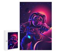 Rompecabezas para Adultos 1000 PCS Neon Astronaut in Space Rompecabezas para Adultos Juegos Relajantes Regalo De Cumpleaños Gran Regalo para Jugar 1000 PCS