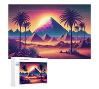 Rompecabezas para Adultos 1000 PCS Neon Desert Pyramids Rompecabezas para Adultos Juego De Ingenio Decoración Perfecta Cumpleaños Y Navidad 1000 PCS