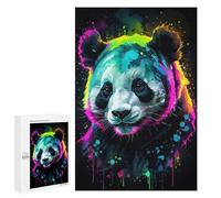 Rompecabezas para Adultos 1000 PCS Neon Panda Art Rompecabezas para Adultos Juegos Familiares Alivia El Estrés Regalo De Cumpleaños, Regalos, 1000 PCS
