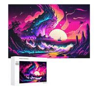 Rompecabezas para Adultos 1000 PCS Neon Sunset Wave Rompecabezas para Adultos Juguete Decoración De Pared Regalos para Mujeres Gran Regalo para Juegos 1000 PCS