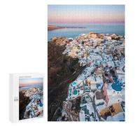 Rompecabezas para Adultos 1000 PCS Oia Santorini Aerial View Rompecabezas para Adolescentes Juegos Relajantes Regalos para Mujeres Cumpleaños Y Navidad 1000 PCS